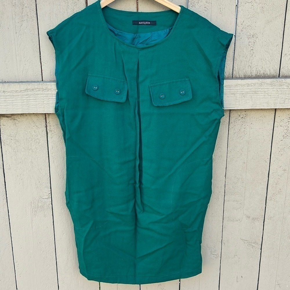 May Queen Vintage Dress Emerald Green 100% Wool St. Patricks Day